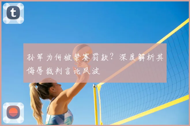 孙军为何被禁赛罚款?深度解析其侮辱裁判言论风波